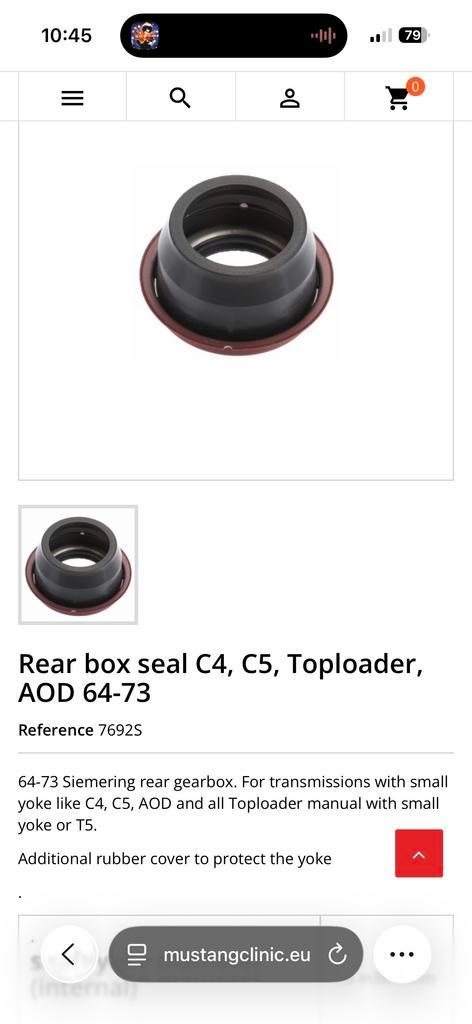 Ford Mustang 1965-1973 Transmissie Output Oliekeerring, Auto-onderdelen, Ophanging en Onderstel, Ford, Nieuw, Ophalen of Verzenden