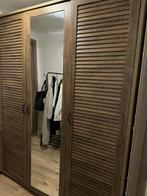 Grote houten kledingkast met spiegeldeur, Ophalen, Gebruikt, 200 cm of meer, Overige houtsoorten