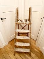 Oude massief houten schilderstrap, 5 treden, Doe-het-zelf en Verbouw, Ladders en Trappen, Ophalen, Gebruikt, Trap, Opvouwbaar of Inschuifbaar