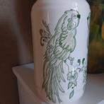 Vintage Vaas met Papegaaien, Huis en Inrichting, Gebruikt, Wit, Aardewerk of Porselein, Ophalen of Verzenden