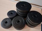 Gewichten 180kg 30mm schijven, halters en dumbells, Ophalen, Zo goed als nieuw