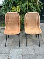 Vintage Rohé Noordwolde stoeltjes rotan 1960 set/2, Huis en Inrichting, Gebruikt, Twee, Bruin, Vintage