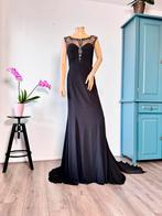 Maat 40/42 F S Haute Couture TALL galajurk met sleep, Galajurk, Zwart, Zo goed als nieuw, F S Haute Couture
