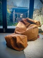 Bruine leren zitzak, Huis en Inrichting, Ophalen, Gebruikt, Bruin