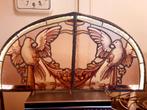 Glas in lood uit kerk belgie 87 x 44, Ophalen of Verzenden