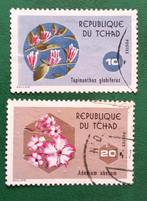 Tchad 2 pzs flora, Postzegels en Munten, Verzenden, Overige landen, Gestempeld