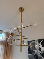 Plafondlamp met Glazen Bollen - Messing Goud, Ophalen of Verzenden, Zo goed als nieuw, Glas