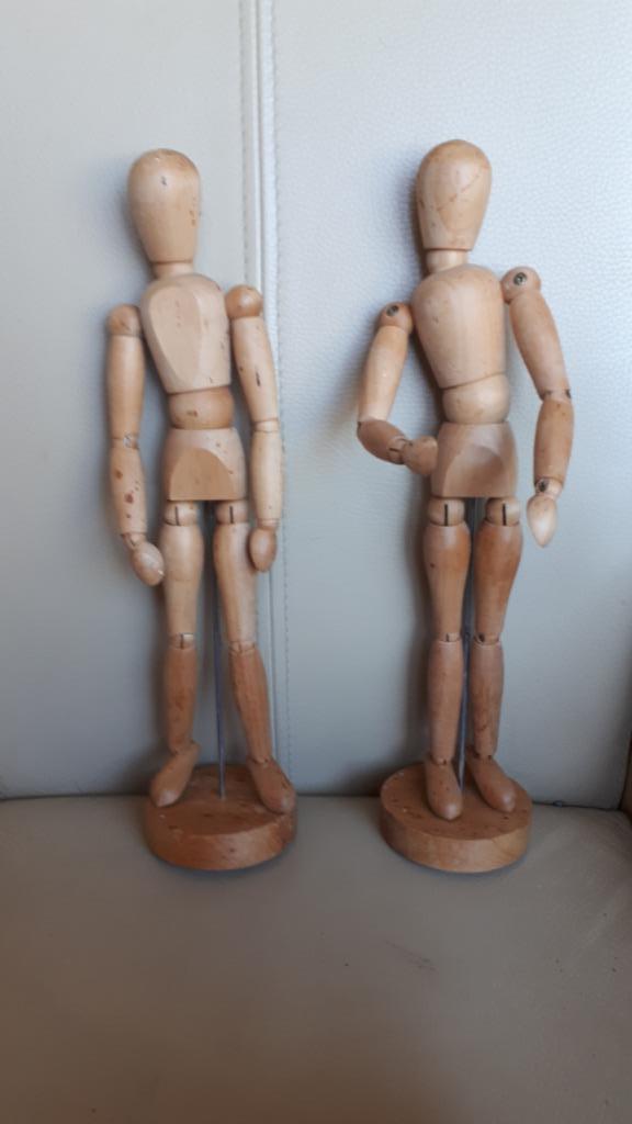 2 stuks vintage ikea gestalta houten mannequin 17287, Antiek en Kunst, Kunst | Beelden en Houtsnijwerken, Ophalen