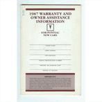 Pontiac New Cars Instructieboekje 1987 #1 Engels, Ophalen of Verzenden