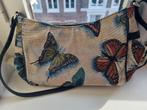 Vintage Handtas met Vlinders, Sieraden, Tassen en Uiterlijk, Tassen | Damestassen, Ophalen, Gebruikt, Overige kleuren, Handtas