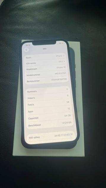 Iphone 12 64 gb geheel kras vrij 97% % baterij origineel beschikbaar voor biedingen