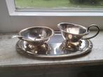 Zilveren roomstelletje met suikerschep, Antiek en Kunst, Antiek | Goud en Zilver, Ophalen of Verzenden, Zilver