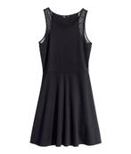 H&M knielange jurk van elastisch tricot met uitlopende rok S, H&M, Zwart, Nieuw, Ophalen of Verzenden