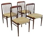 Set 4 palissander eetkamerstoelen stoelen vintage midcentury, Vier, Ophalen of Verzenden, Hout
