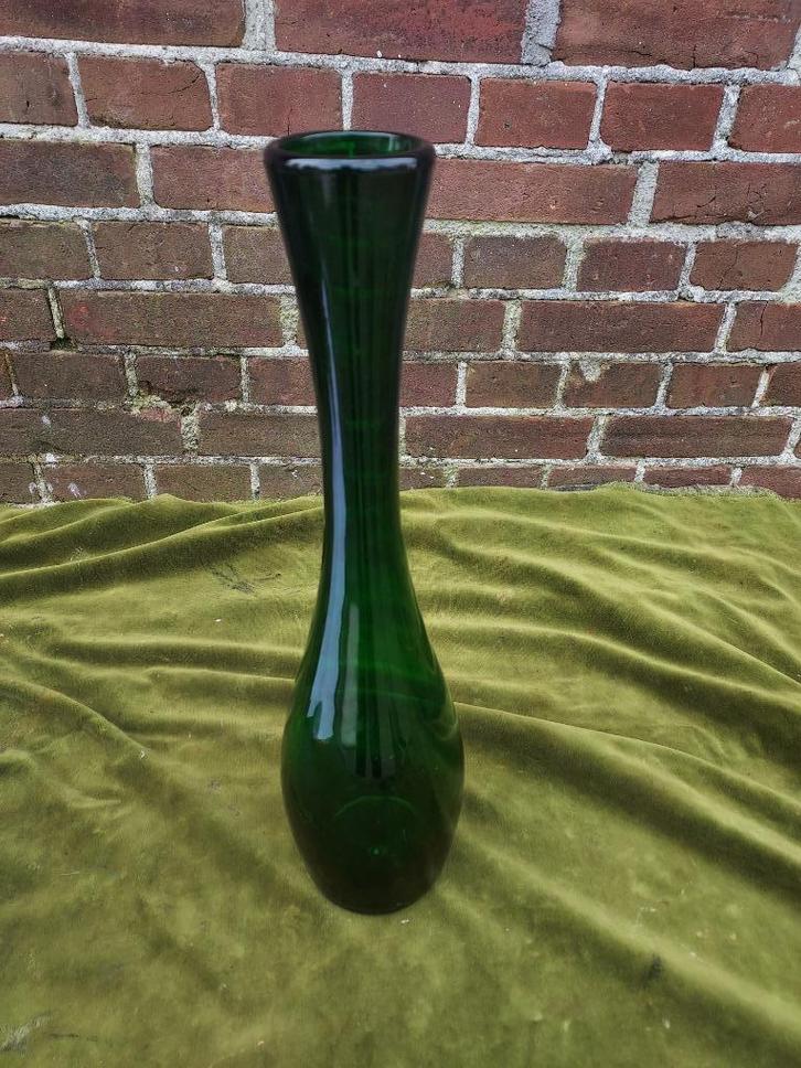 Pijpvaas groen sierglas., Antiek en Kunst, Antiek | Glas en Kristal, Verzenden