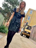 Zwart Leatherlook Jurkje mt S, Verzenden, Zwart, Zo goed als nieuw, Maat 36 (S)