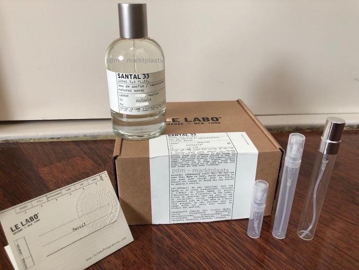 Le Labo santal 33 - 2ml - 5ml - 10ml, Sieraden, Tassen en Uiterlijk, Uiterlijk | Parfum, Nieuw, Ophalen of Verzenden