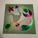 Enkele kaart met glitter folie zeemeermin 2, Ophalen of Verzenden, Zo goed als nieuw, Overige thema's
