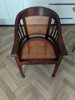 Gratis stoel met rieten zitting, Huis en Inrichting, Stoelen, Ophalen, Gebruikt, Bruin, Vintage