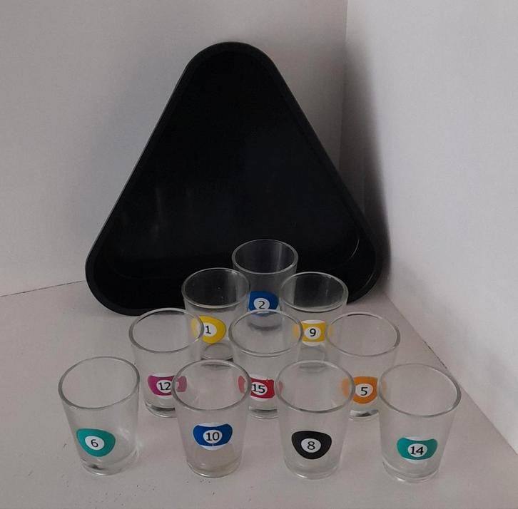 Leuke Pool Shotglaasjes - Nieuw in Doos! Mancave, Verzamelen, Glas en Borrelglaasjes, Borrel- of Shotglas, Ophalen of Verzenden