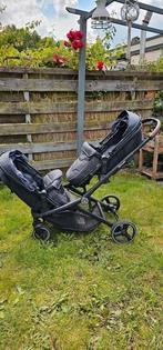 BabyGO Tweeling kinderwagen + Maxicosi + zit/ligbakken, Gebruikt, Verstelbare duwstang, Ophalen, Kinderwagen