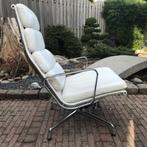 Vitra Eames fauteuil EA 222 EA222 chroom leer vintage, Ophalen, Gebruikt, Leer, Nvt