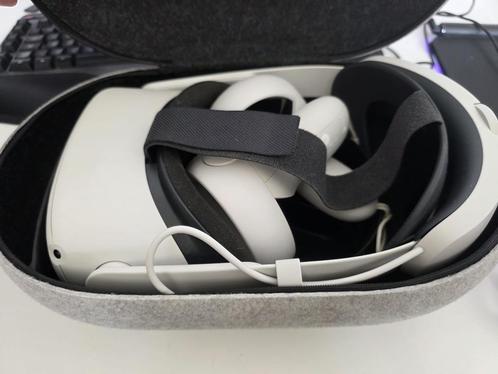 Oculus Quest 2 (Meta Quest 2) – met Elite Strap & Case, Spelcomputers en Games, Virtual Reality, Zo goed als nieuw, Overige platformen