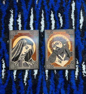 Vintage Handgesneden Religieuze Set beschikbaar voor biedingen