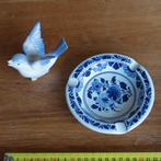 Prachtige Delftsblauwe asbak en een heel mooi vogeltje, Ophalen