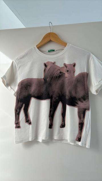 Shirt t-shirt Benneton paarden nieuw maat 152 beschikbaar voor biedingen