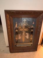 Schilderij met kruis en engelen | Kerk | Religie, Antiek en Kunst, Ophalen of Verzenden