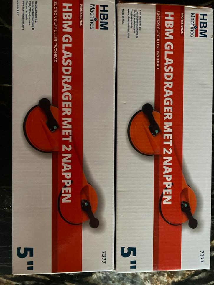 HBM Glasdrager- Dubbele Zuignap, Doe-het-zelf en Verbouw, Glas en Ramen, Ophalen