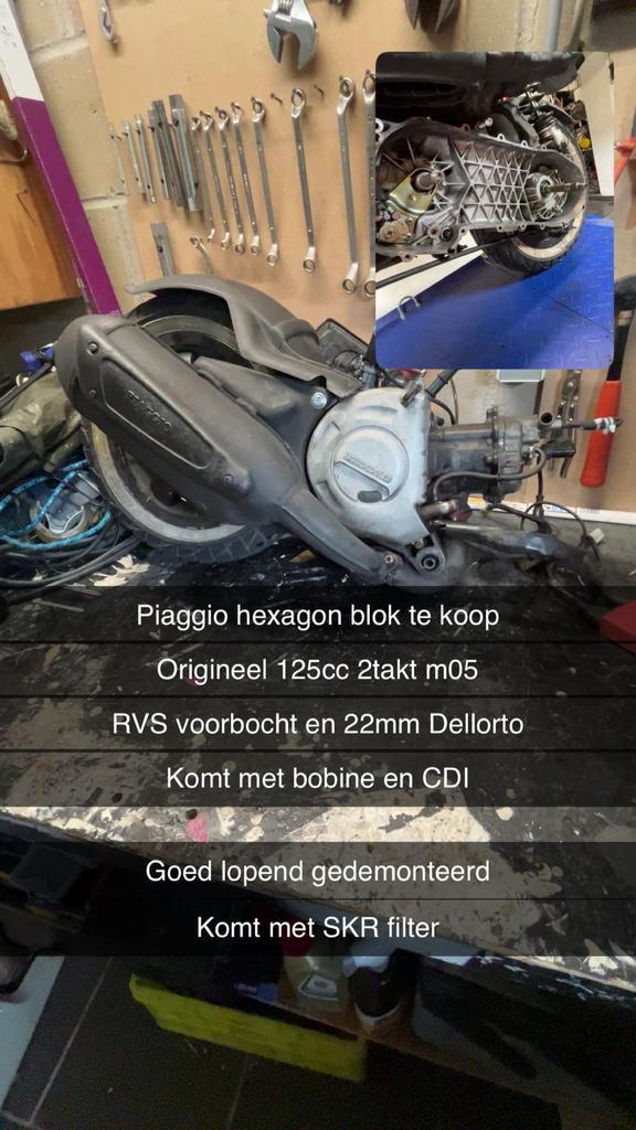Piaggio Hexagon M05 125cc 2takt motorblok, Fietsen en Brommers, Brommeronderdelen | Algemeen, Zo goed als nieuw, Blok, Ophalen