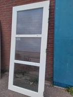 buitendeur hard hout, Doe-het-zelf en Verbouw, Deuren en Horren, Gebruikt, 215 cm of meer, Buitendeur, Glas
