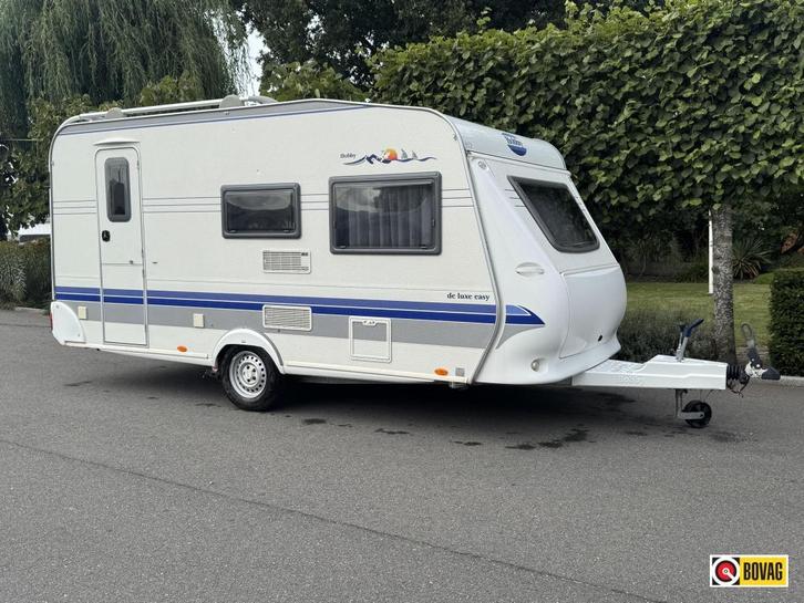 Hobby De luxe Easy 440 SF Mover,voortent,fietsrek, Caravans en Kamperen, Caravans, Bedrijf, tot en met 4, 1000 - 1250 kg, Treinzit