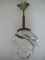 Oude lamp dikke gemarmerd glas skyscraper art deco nouveau, Ophalen, Metaal, Minder dan 50 cm, Art deco  art nouveou jugendstil
