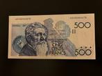 500 francs Meunier - erg mooi - aUNC, Ophalen of Verzenden
