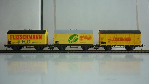 3 Fleischmann H0 gesloten goederenwagons, Hobby en Vrije tijd, Modeltreinen | H0, Gebruikt, Wagon, Gelijkstroom, Fleischmann, Ophalen of Verzenden