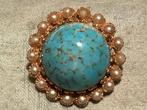 BROCHE UIT OUDE DOOS MET PARELTJES, Ophalen of Verzenden, Broche