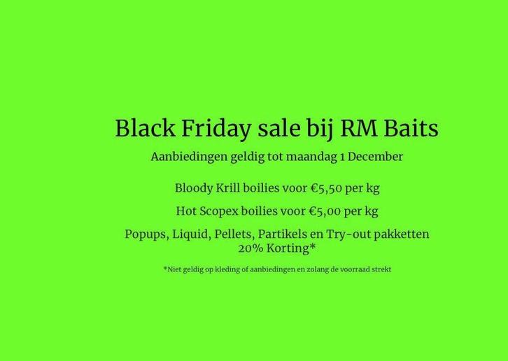 Black Friday Deals bij RM Baits, 20% korting, Watersport en Boten, Hengelsport | Karpervissen, Nieuw, Overige typen, Ophalen of Verzenden