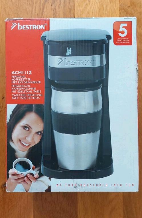 Koffiezetter met afsluitbare RVS thermobeker voor onderweg, Witgoed en Apparatuur, Koffiemachine-accessoires, Zo goed als nieuw