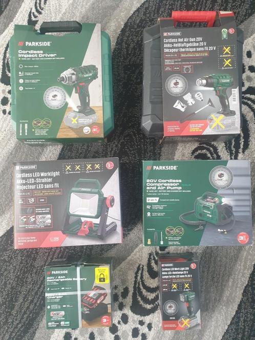 Parkside 20v accu gereedschappen, Doe-het-zelf en Verbouw, Gereedschap | Overige machines, Nieuw, Ophalen