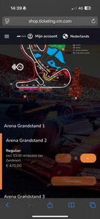 F1 Zandvoort 2x Arena Grandstand 2 kaarten, Tickets en Kaartjes, Twee personen