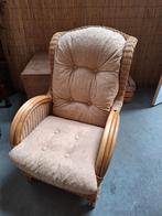 Grote rieten rotan fauteuil, Ophalen of Verzenden, Gebruikt, 75 tot 100 cm, 50 tot 75 cm