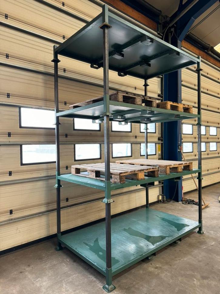 12x stapelbok 2300x1300x250mm stalen bodem + lepelgaten, Zakelijke goederen, Kantoor en Winkelinrichting | Magazijn, Stelling en Opslag