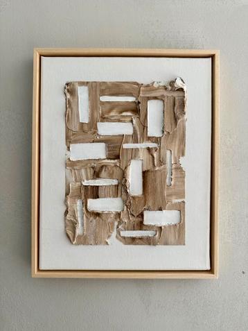 Abstract Reliëf Schilderij 24x30 cm incl lijst beschikbaar voor biedingen