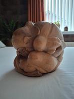 Yogiman, hout. 20cm. hoog, Huis en Inrichting, Woonaccessoires | Boeddhabeelden, Ophalen, Gebruikt