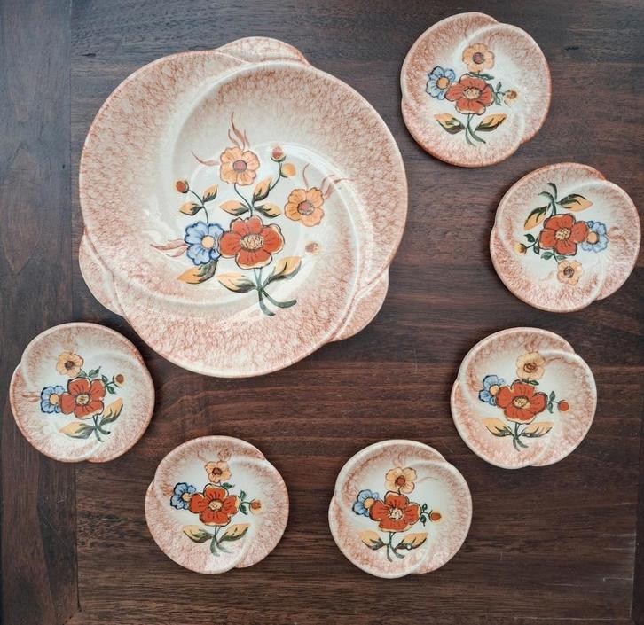 Art Nouveau aardewerk van Georg Schmider 1428 puntgaaf, Antiek en Kunst, Antiek | Servies compleet, Ophalen of Verzenden