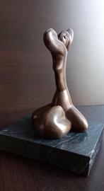 Art Deco bronzen boekensteunen naakte vrouwelijke figuren, Antiek en Kunst, Ophalen of Verzenden, Brons