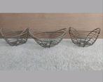 Metalen schal fruit mand set 1 groot 2 x klein créme design, Ophalen of Verzenden, Zo goed als nieuw, Rond, Overige materialen